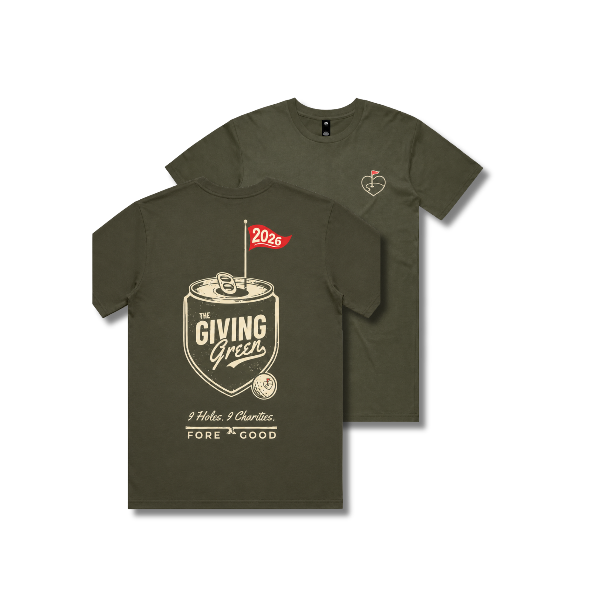 Army green St. Louis Hero Network team shirt