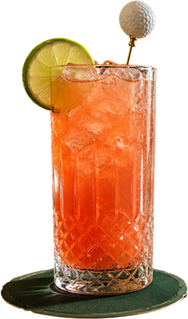 Signature drink with golf ball pick