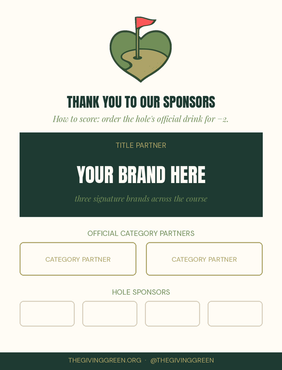 Scorecard back, Title Partner placement