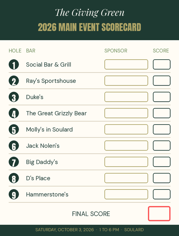 Scorecard with sponsor line
